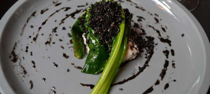 Asparagus / acacia honey / rhubarb Asparagus / acacia honey / rhubarb