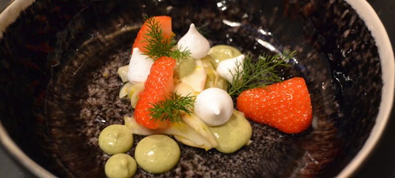 Dessert with fennel / strawberry / tarragon Dessert with fennel / strawberry / tarragon
